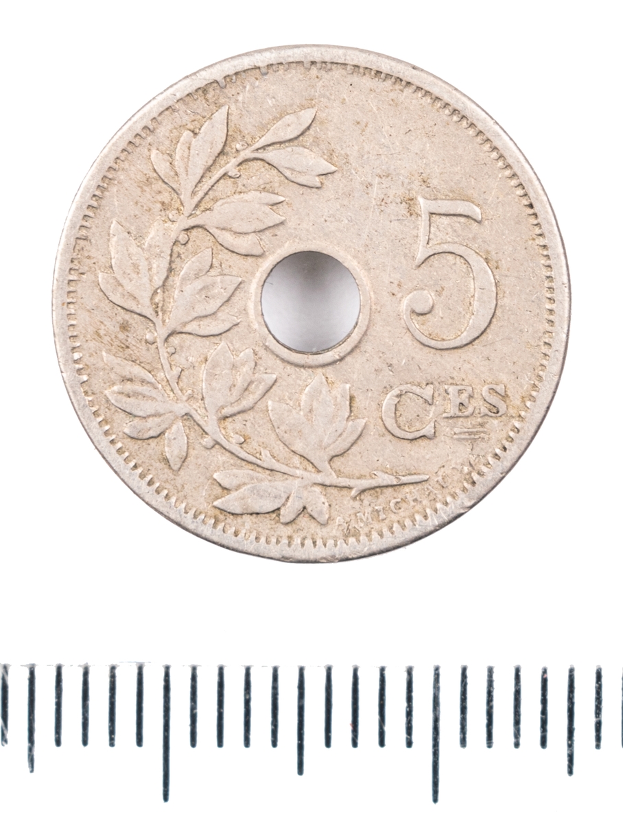 Mynt, Belgien, 1907, 5 Centimes.