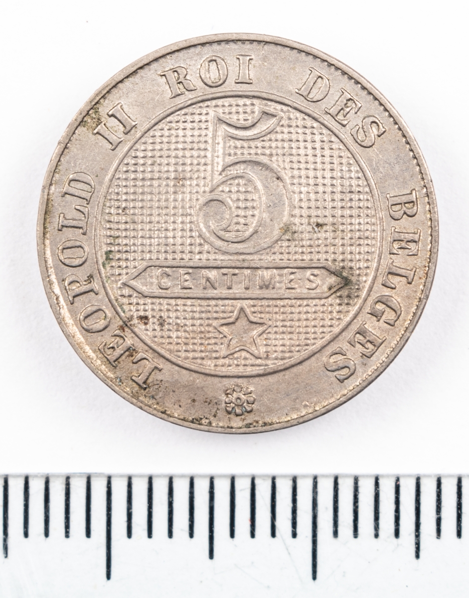 Mynt, Belgien, 1901, 5 Centimes.