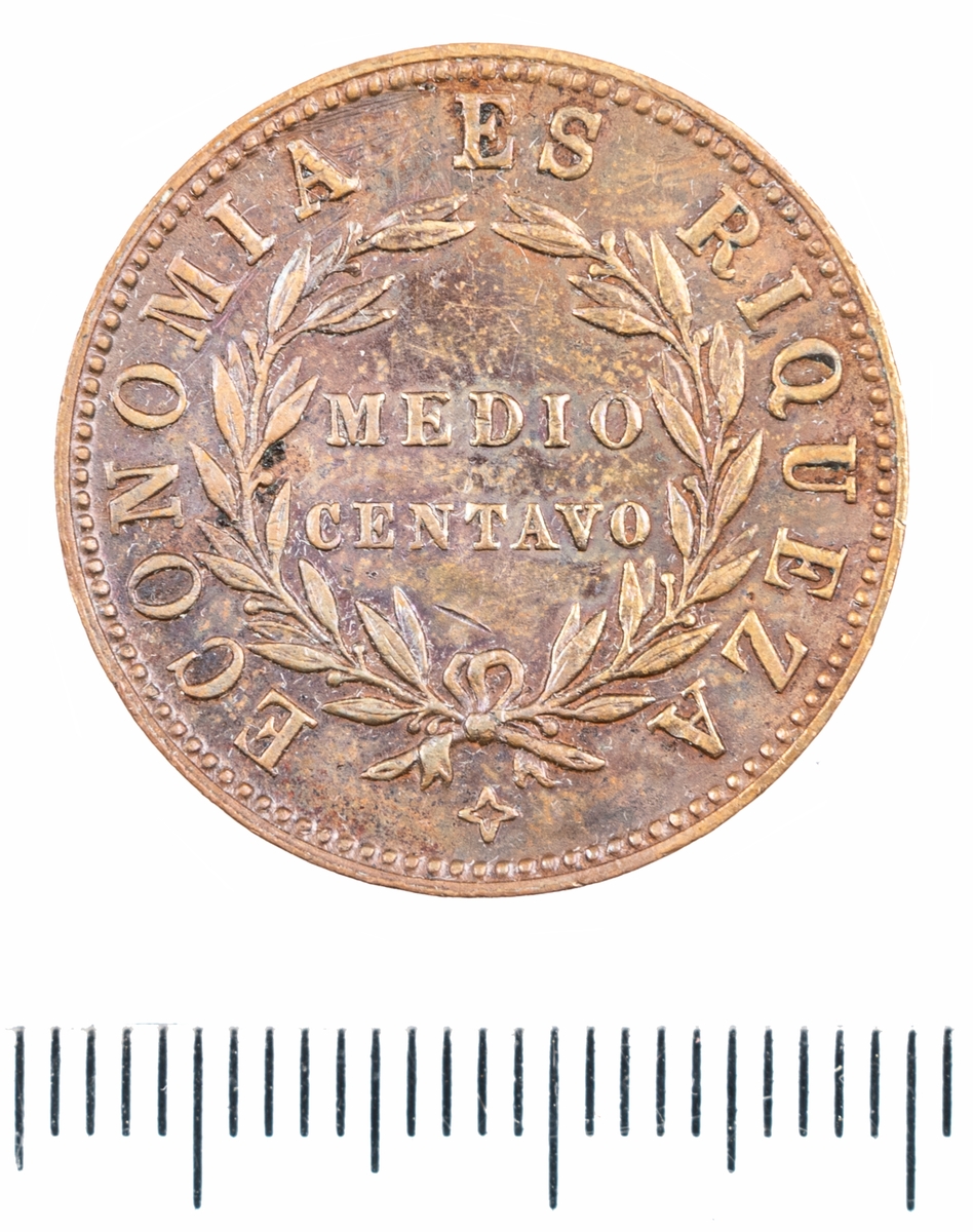 Mynt, Chile, 1853,  ½C.