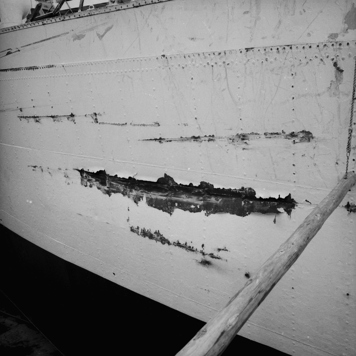 M/s Irma i oscarsdockan skador på bordläggningen