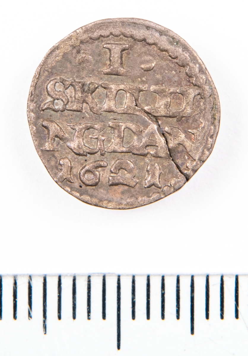 Mynt, Danmark, 1621, 1 Skilling.
