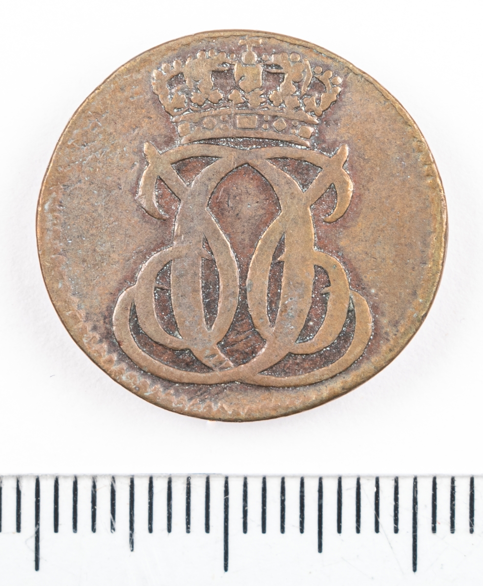 Mynt, Danmark, 1745, ½ Skilling.