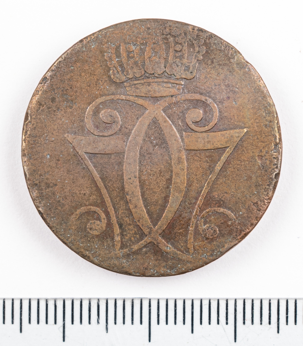 Mynt, Danmark, 1771, 1 Skilling.