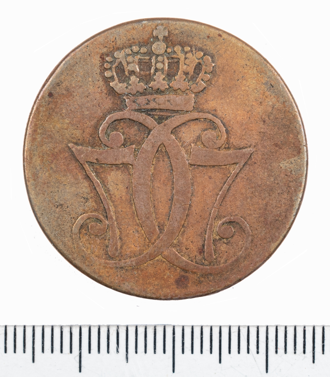 Mynt, Danmark, 1771, 1 Skilling.