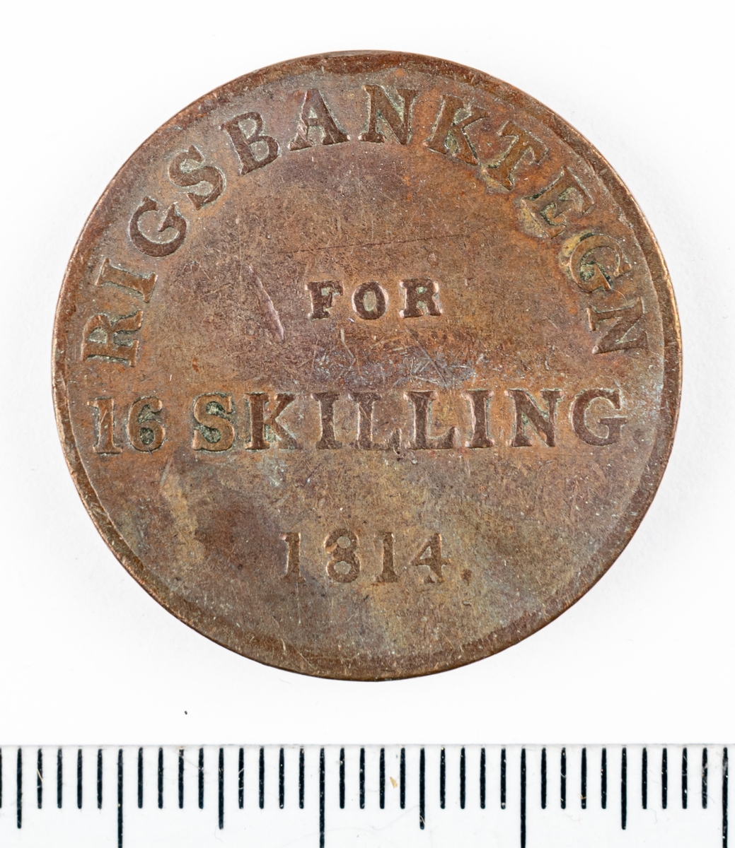 Mynt, Danmark, 1814, 16 Skilling.