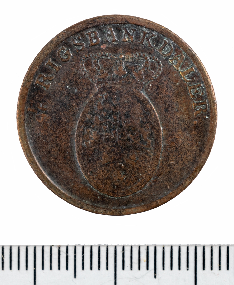 Mynt, Danmark, 1818, 1 RB.Sk.