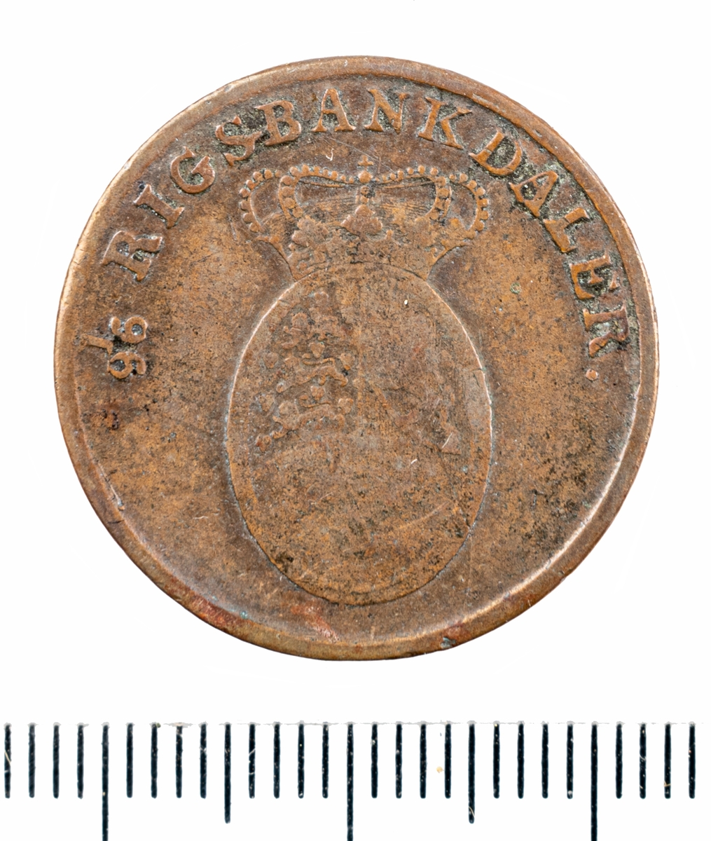 Mynt, Danmark, 1818, 1 RB.Sk.
