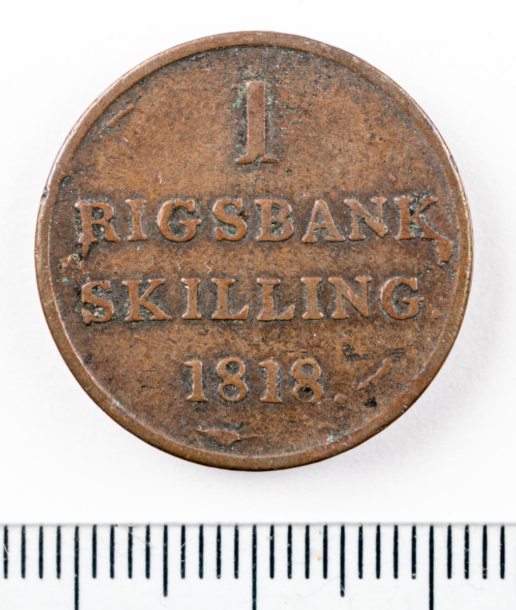 Mynt, Danmark, 1818, 1 RB.Sk.