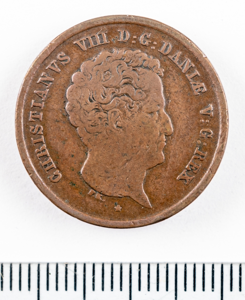 Mynt, Danmark, 1842, 1 RB.Sk.