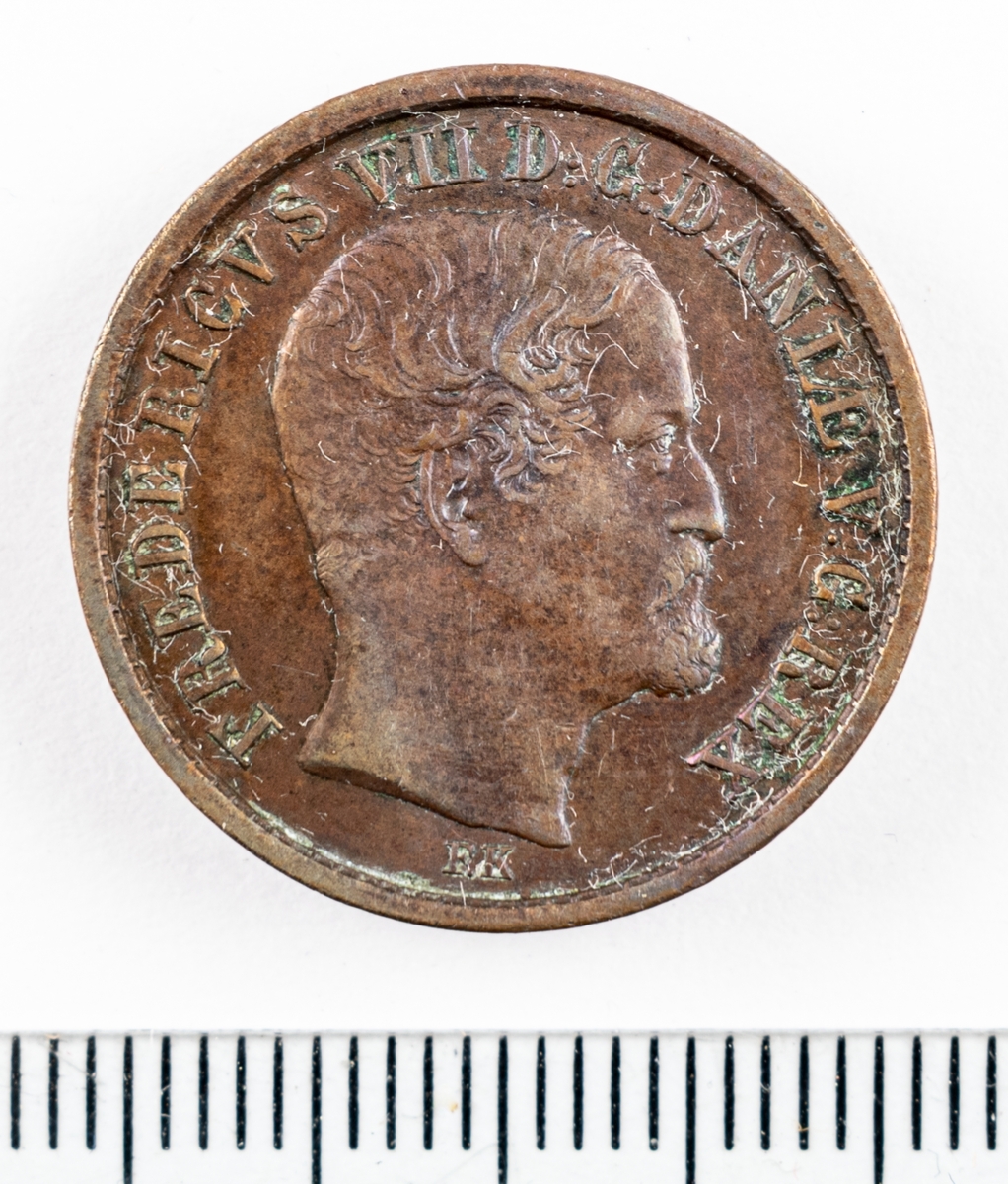 Mynt, Danmark, 1853, 1RB.Sk.
