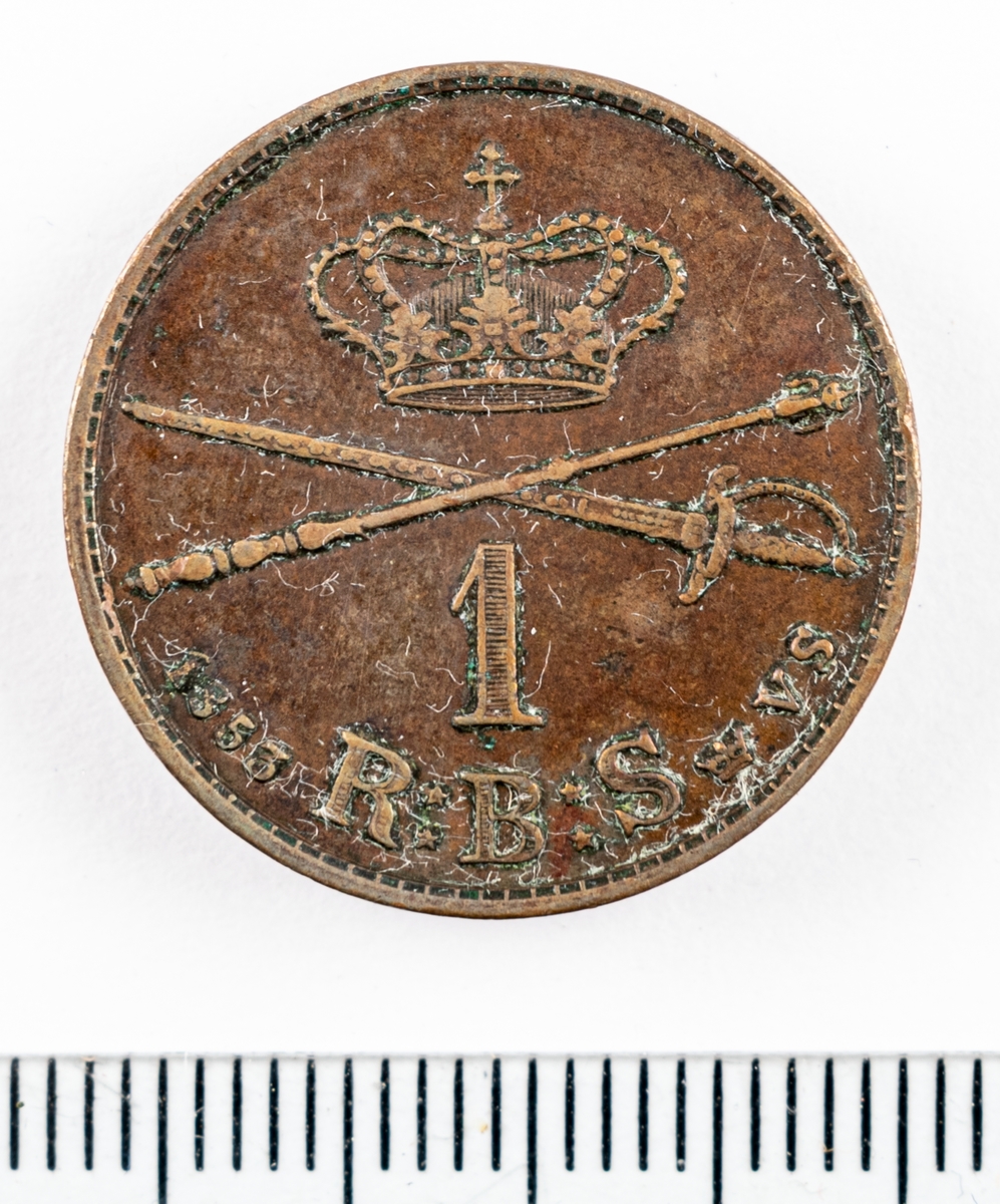 Mynt, Danmark, 1853, 1RB.Sk.