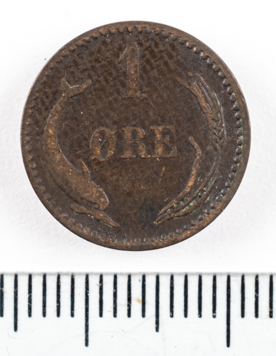 Mynt, Danmark, 1883, 1 Öre.