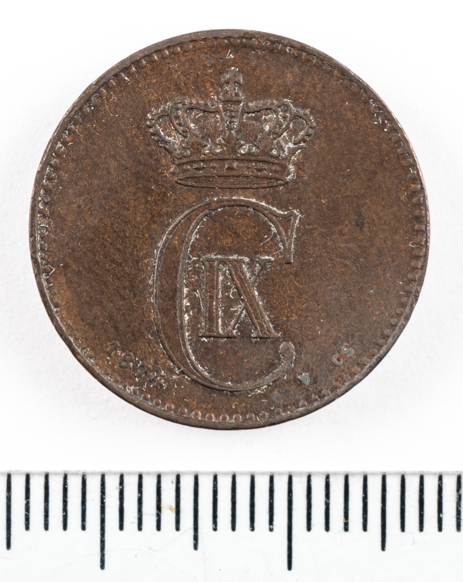 Mynt, Danmark, 1874, 2 Öre.