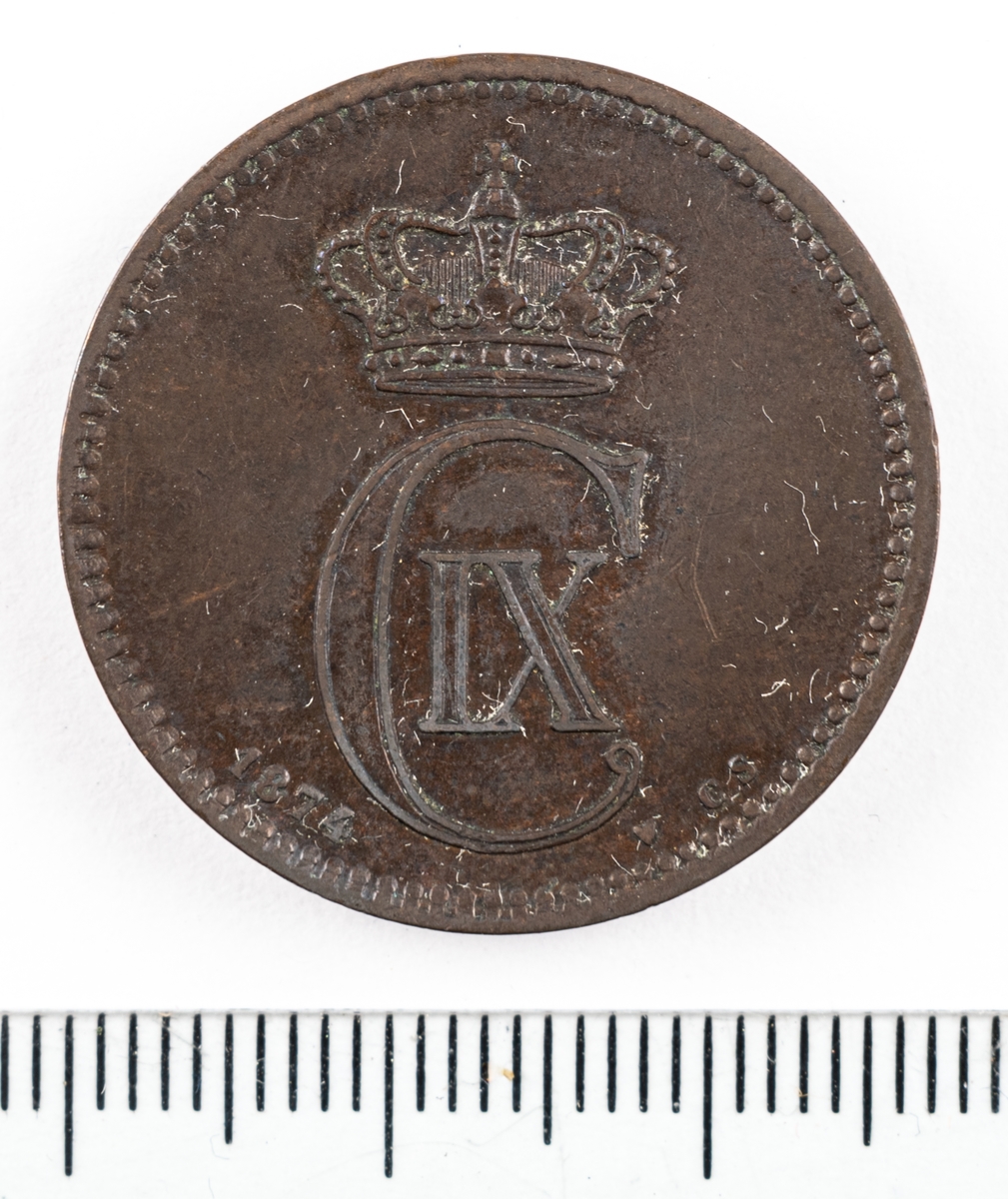 Mynt, Danmark, 1874, 5 Öre.