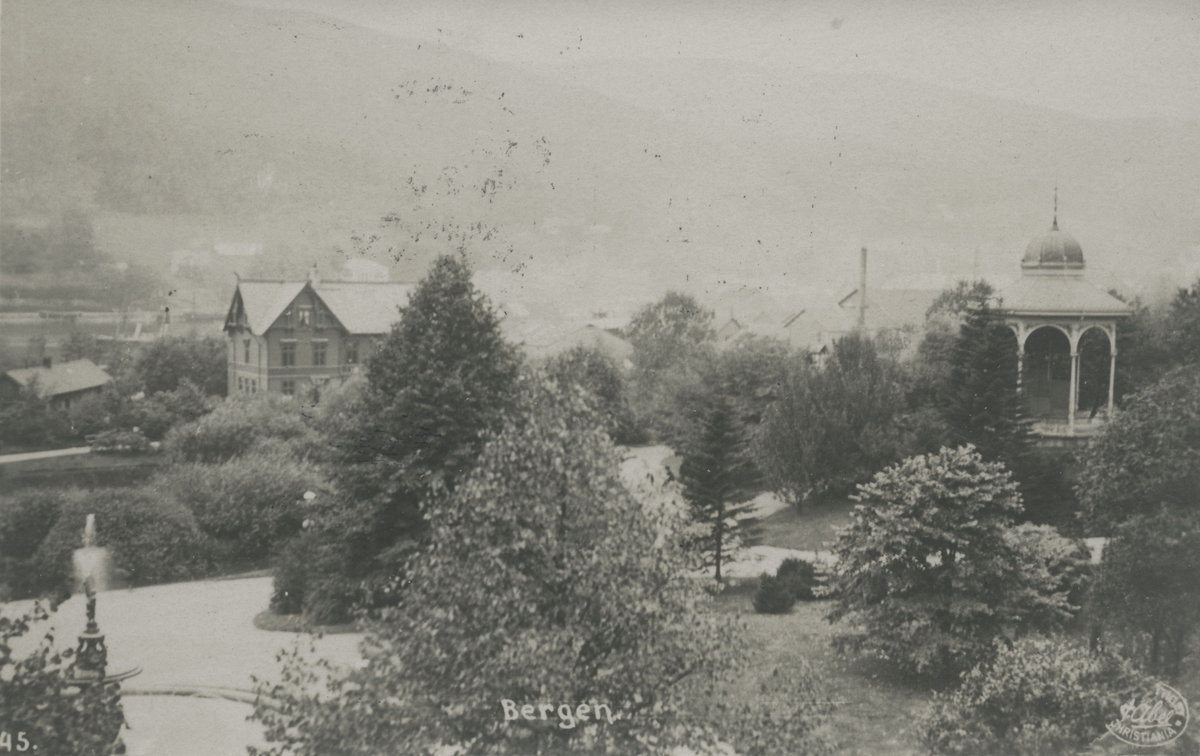 Bergen. Nygårdsparken, 1900-1912. Utgiver: H. Abels Reproduktionsanstalt.