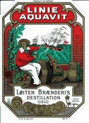 Løitens Linie Aquavit. 1986. Med varemerke og medaljer. A/S 