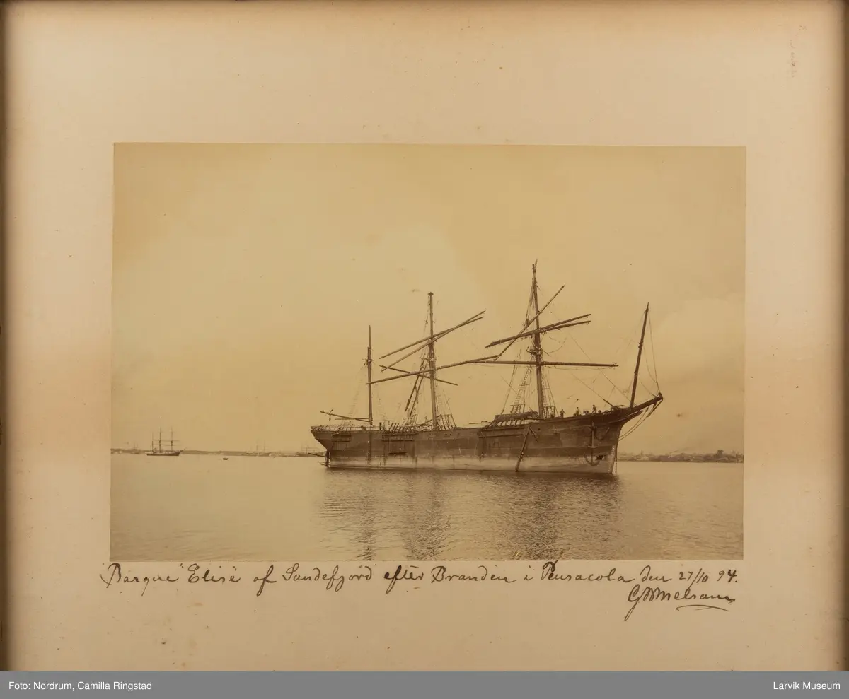 Bark ELISE av Sandefjord 1894 i Pensacola USA
