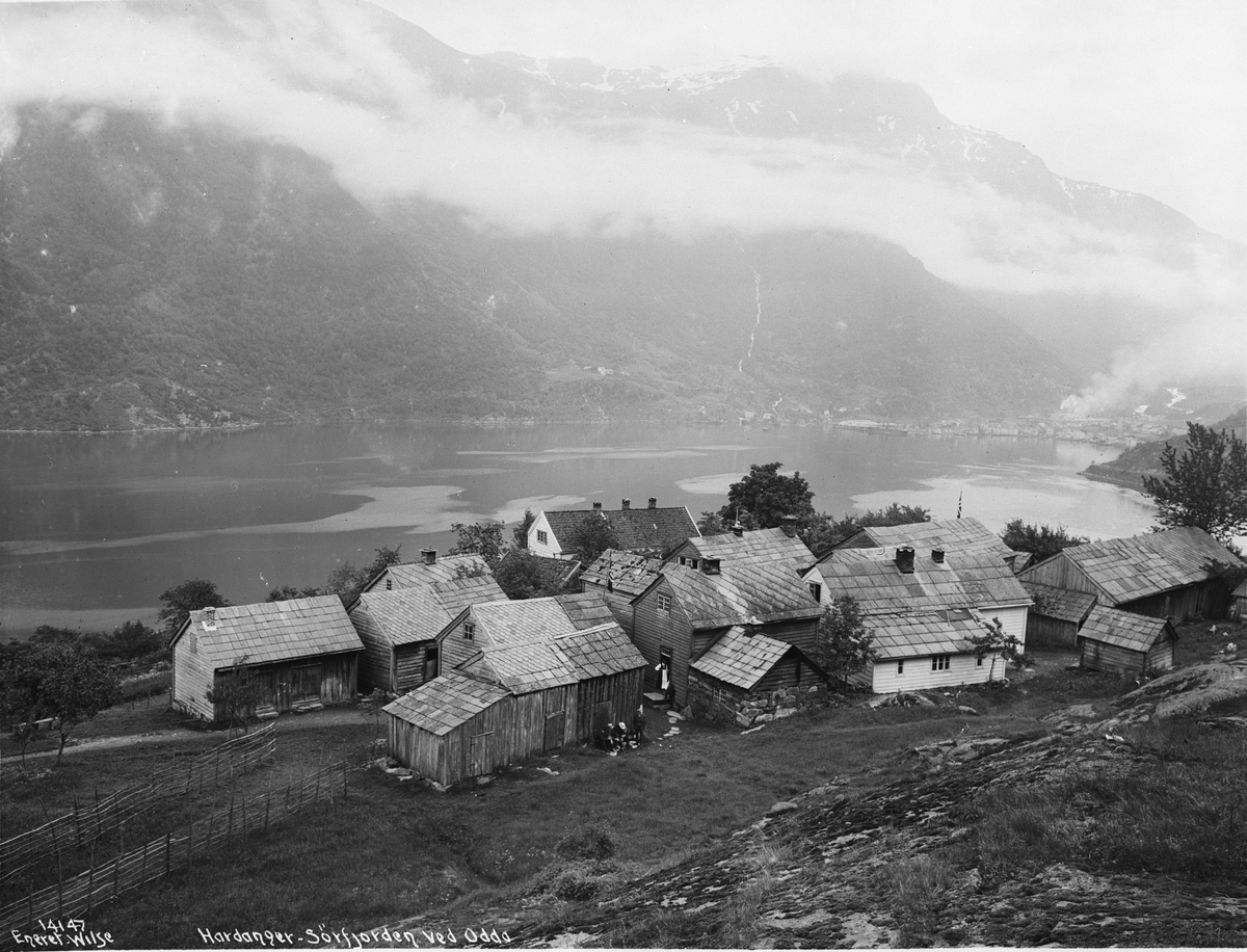 Prot: Odda - Husgrænd
Neg: Hardanger  - Sørfjorden ved Odda
Konv: Husgrænd i Hardanger