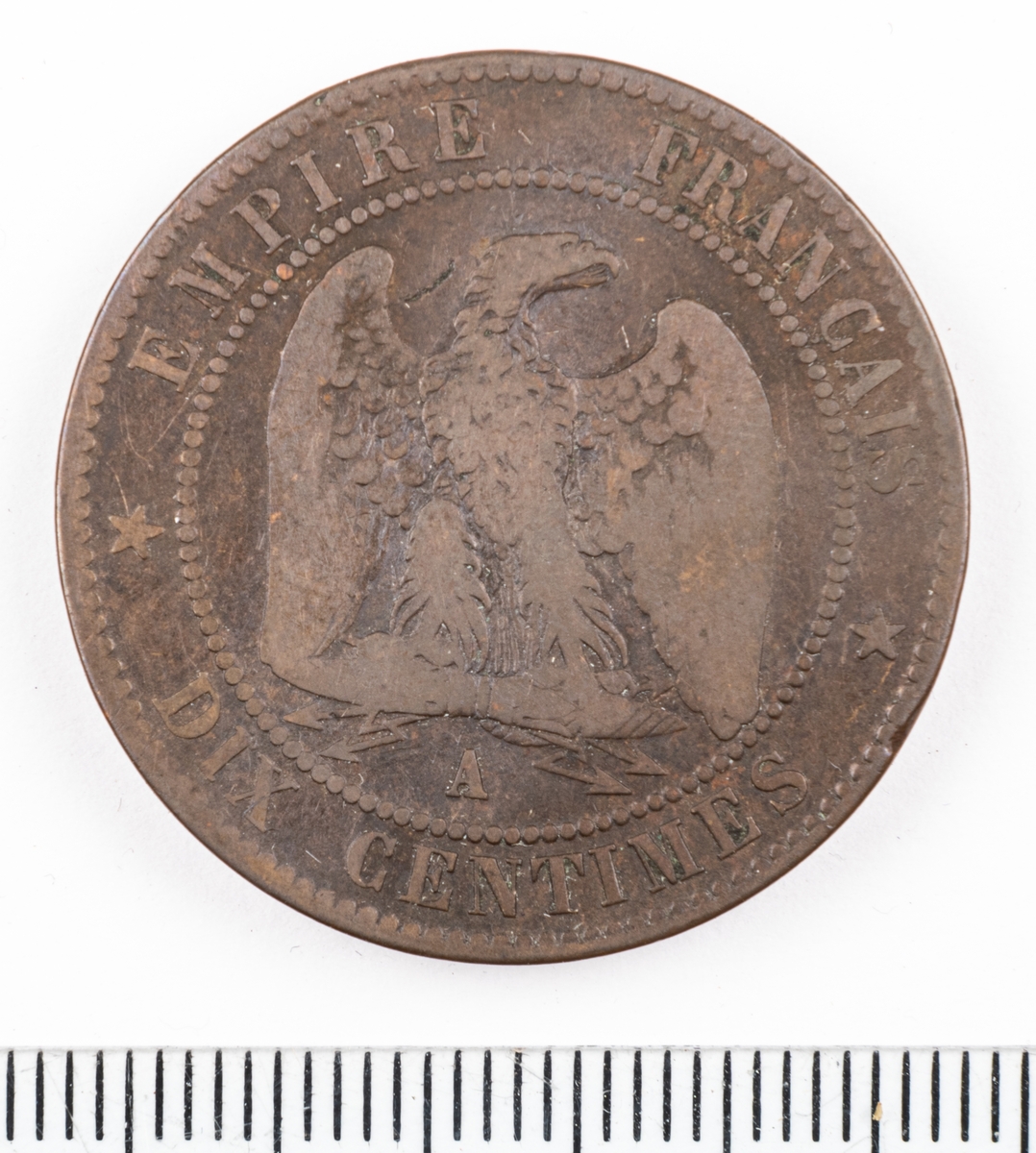 Mynt Frankrike 1853 10 Centimes.