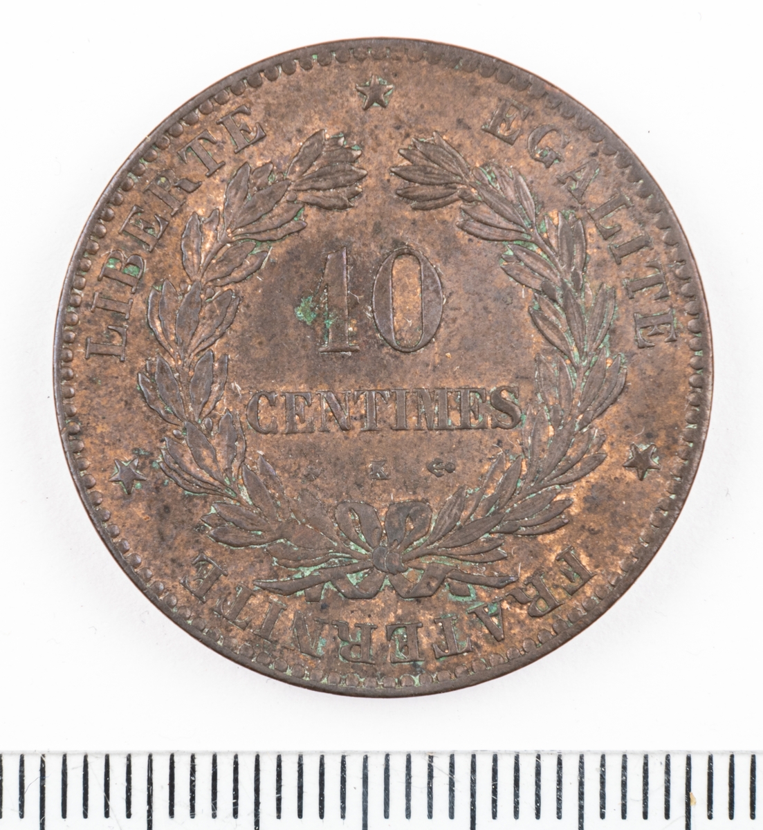 Mynt Frankrike 1873 10 Centimes.