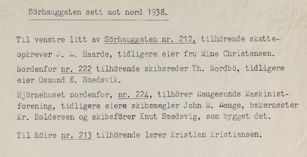 Sørhauggata sett mot nord, 1938.