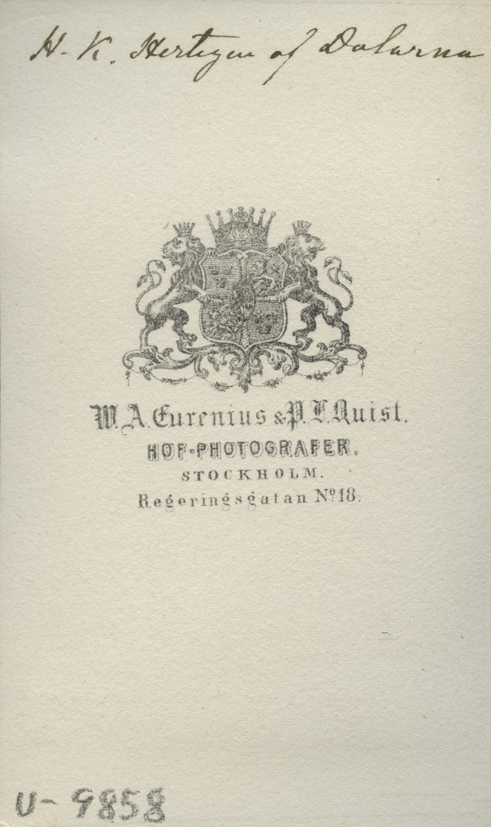Prins August hertig av Dalarna. År 1864.