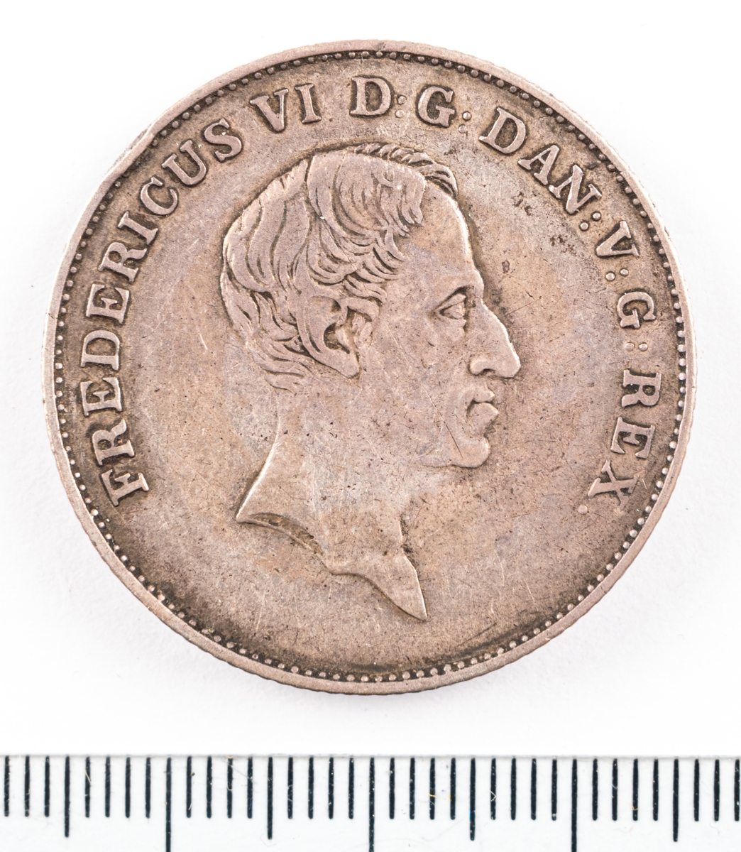 Mynt, Danmark, 1838, 1 Rigsbankdaler.