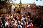 Midsommarfirande på Kronobergs slottsruin 1956. Midsommarafton.