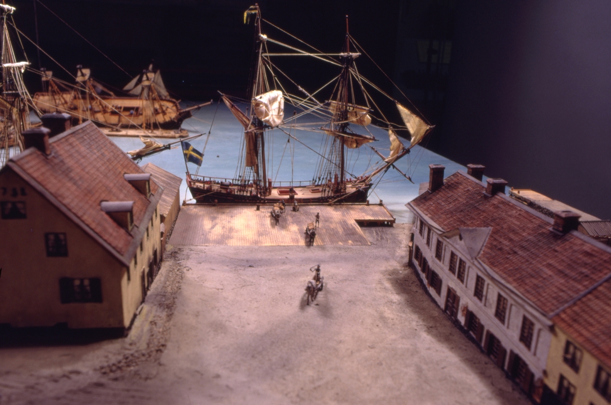 Modell av Södra varvet i Stockholm efter karta daterad 1781.
