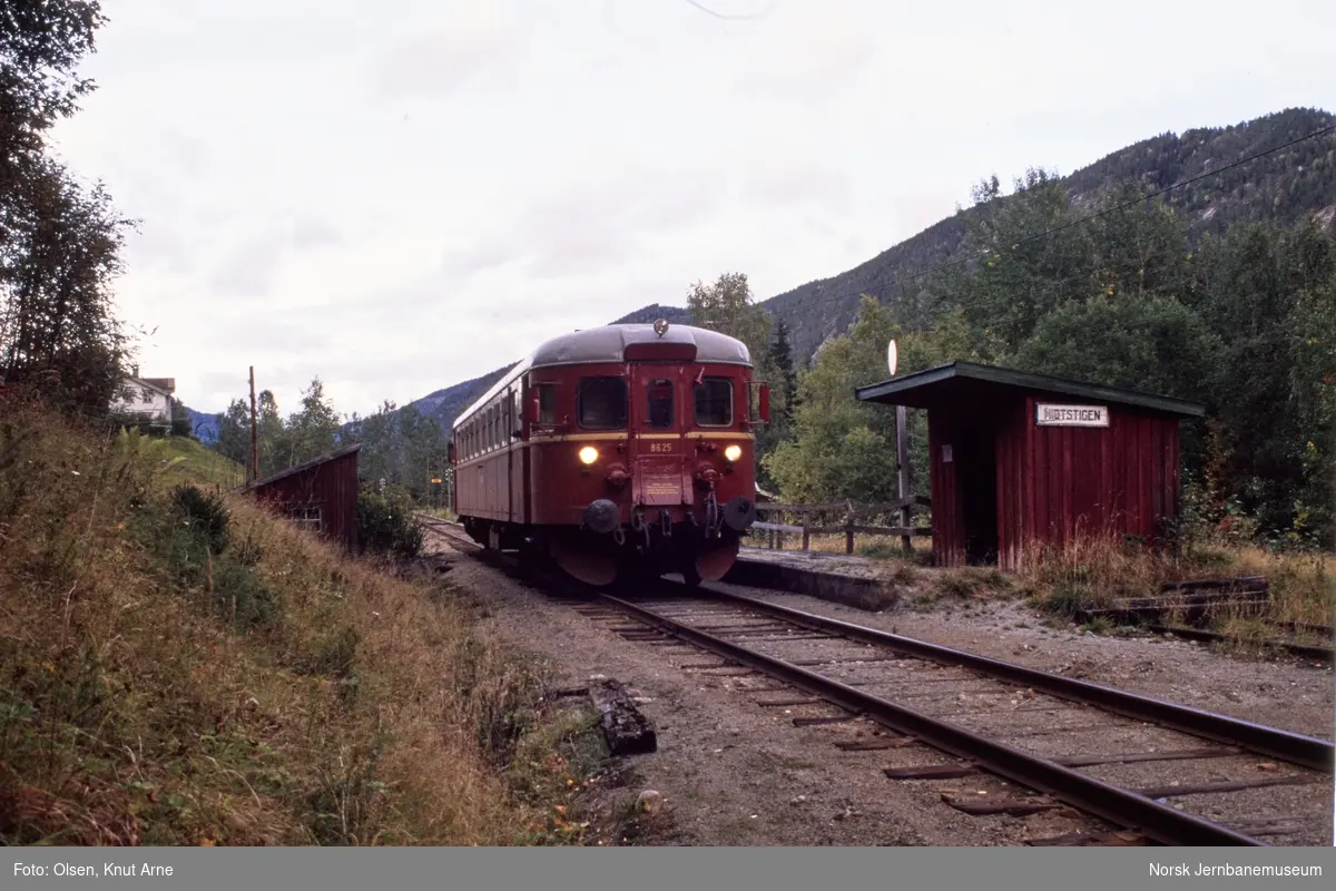 Dieselmotorvogn BM 86 25 med persontog fra Rødberg til Kongsberg på Midtstigen holdeplass