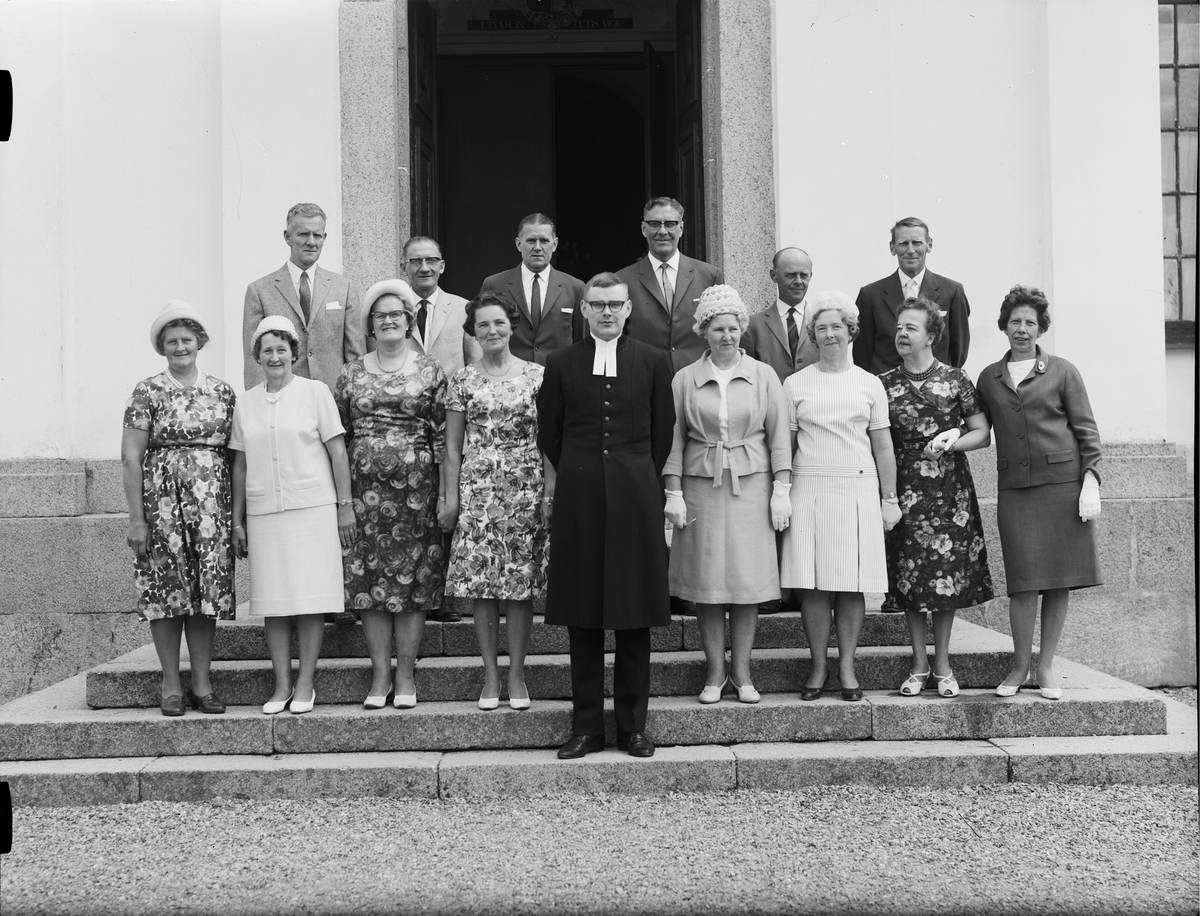 40-årsjubileumsträff för 1925 års konfirmander, Forsmark socken, Uppland 1965