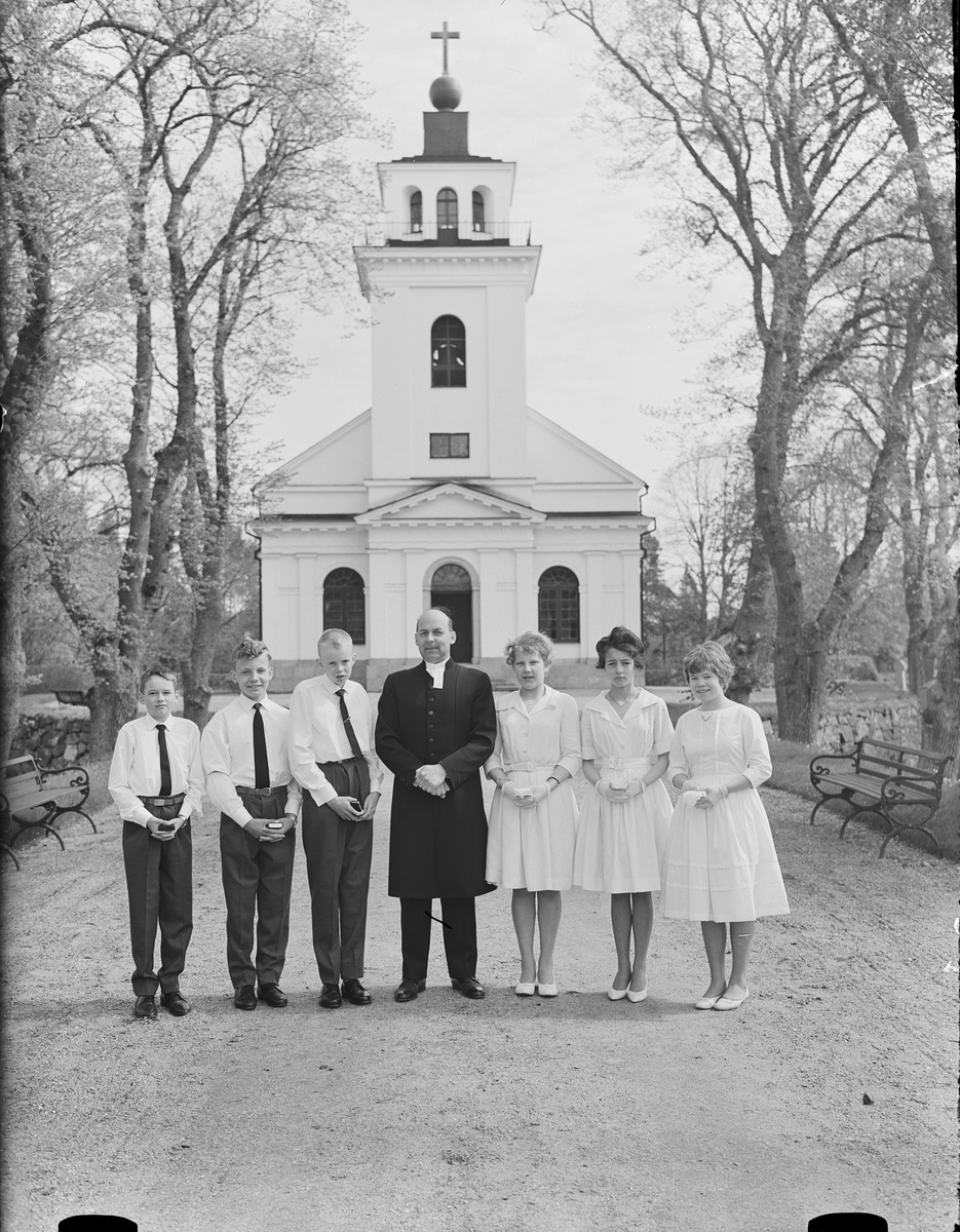 Konfirmander, Forsmarks kyrka, Uppland 1961