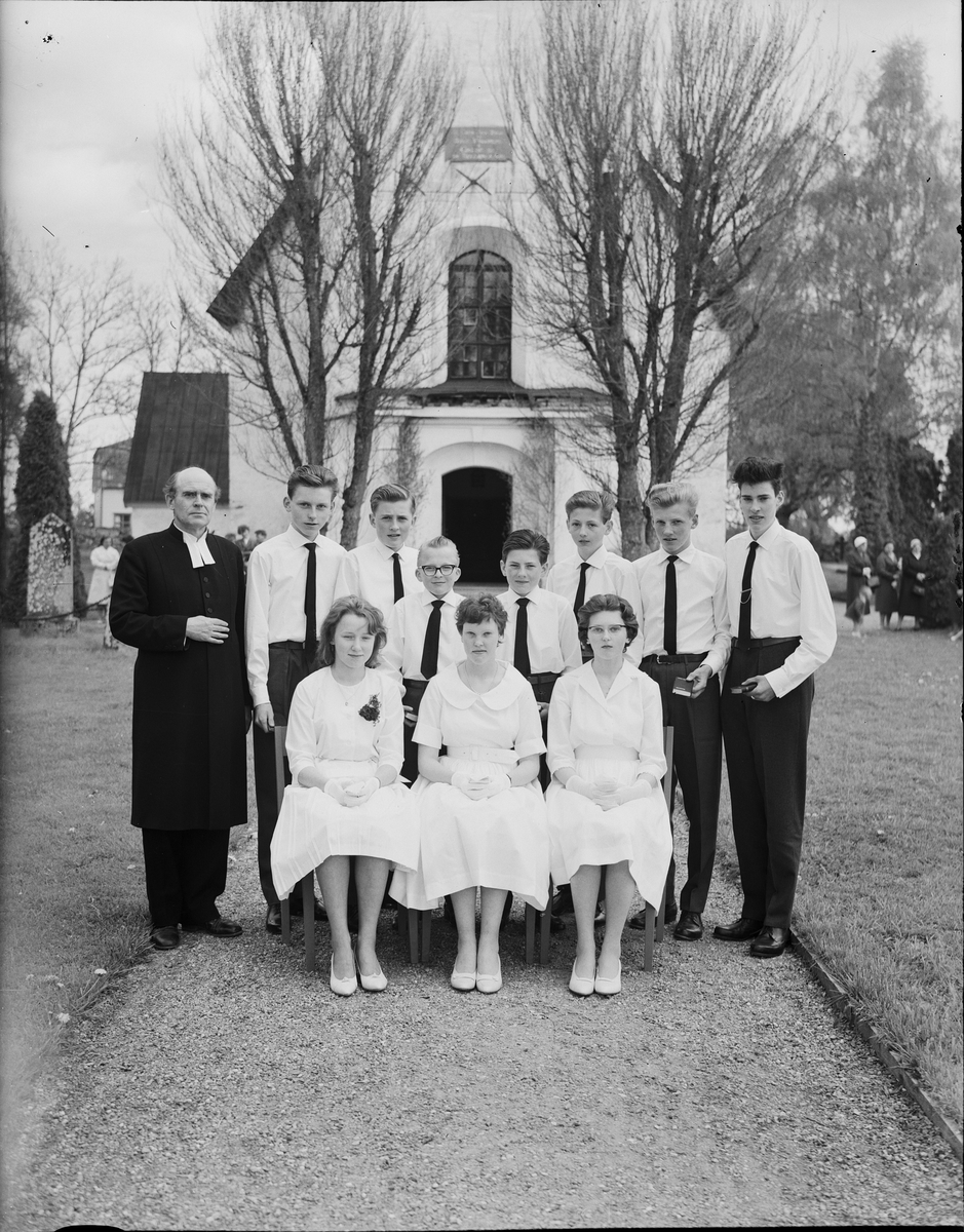 Konfirmander, Harg socken, Uppland 1961