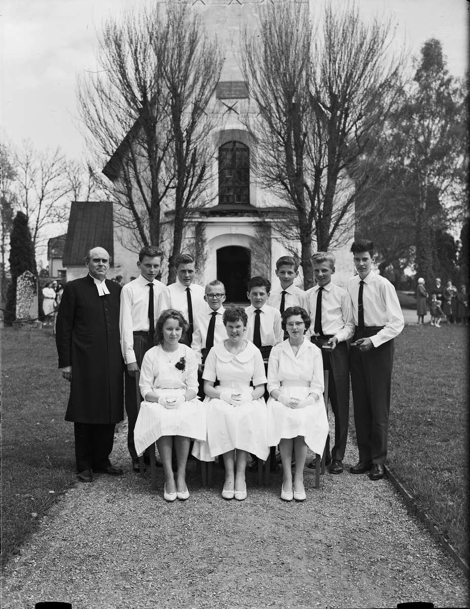Konfirmander, Harg socken, Uppland 1961