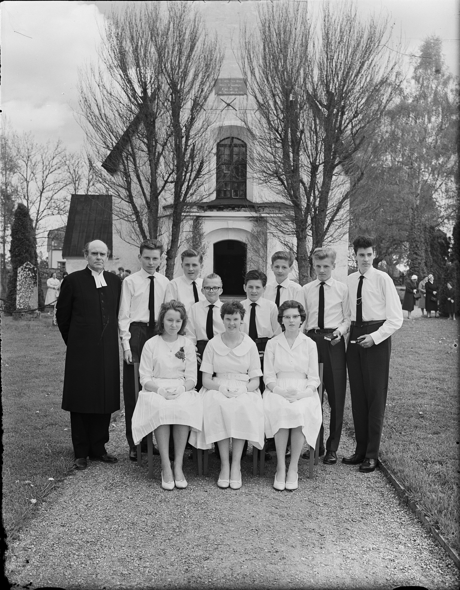 Konfirmander, Harg socken, Uppland 1961