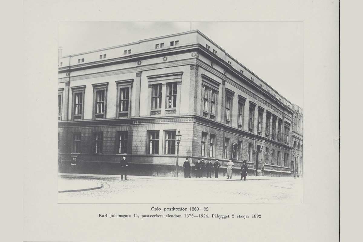 eksteriør, postkontor, Oslo, Karl Johansgate 14, 1875-1924