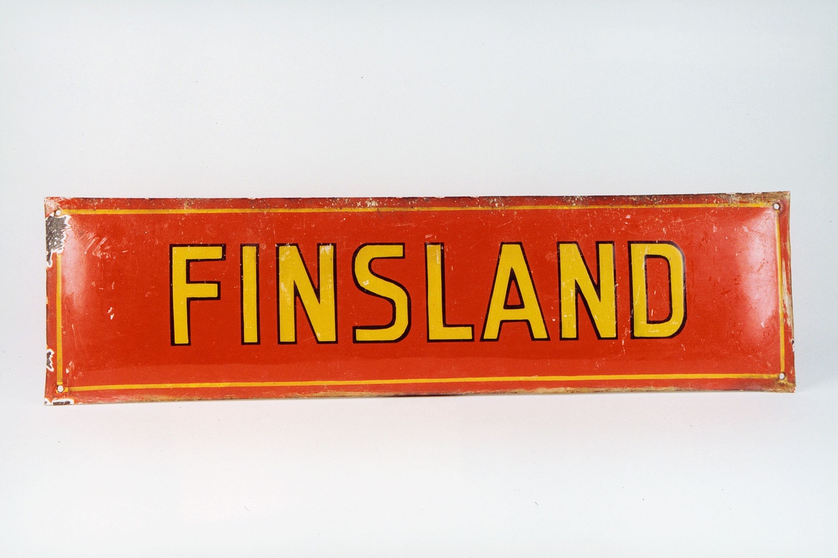 Postmuseet, gjenstander, skilt, stedskilt, stedsnavn, Finsland.