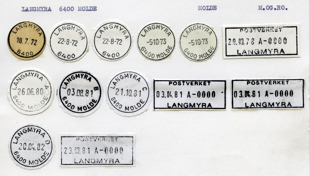 Stempelkatalog Langmyra, Molde, Møre og Romsdal