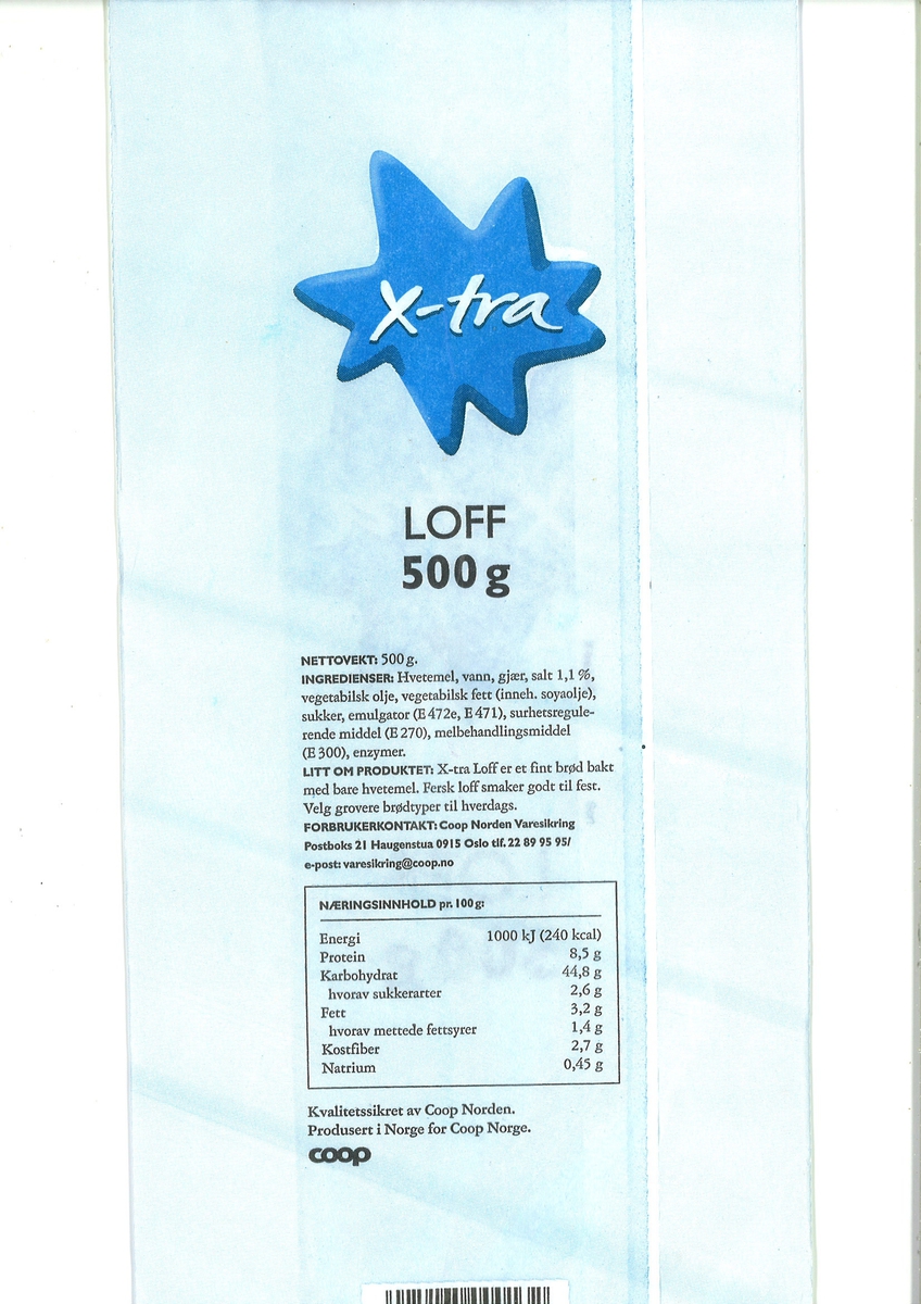 Det er et stjerneformet logo med navnet X-tra på.