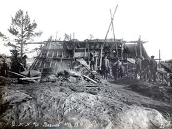 "20/02-1913" Nitriden. Bygging av høydebasseng for trykkvann
