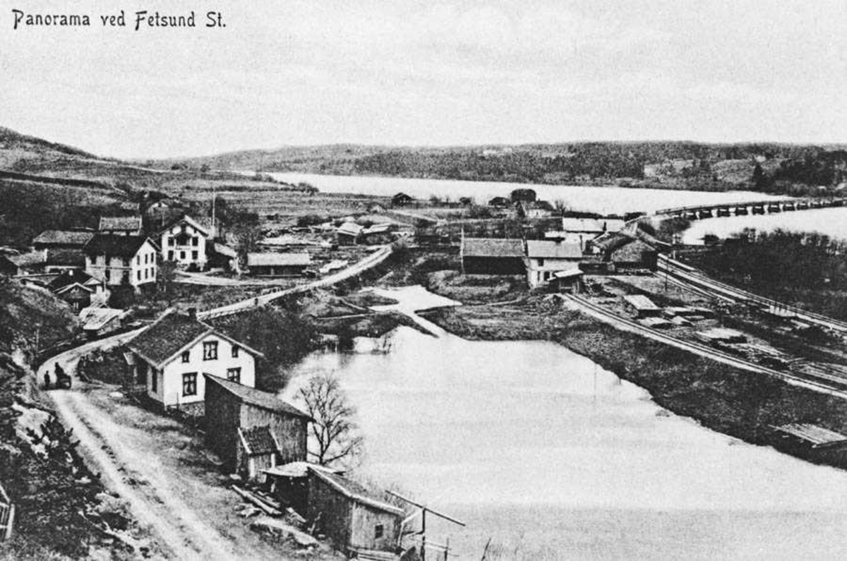 Fetsund . Stasjonsområdet ca 1900. Postkort -Museene i Akershus ...