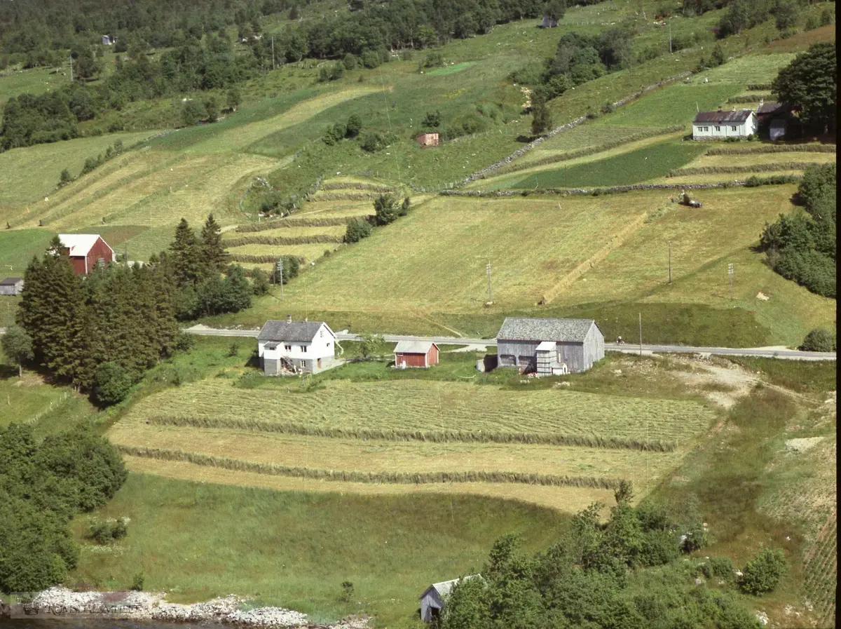 Jemtegard, gnr. 9..Midt i bildet: Bnr. 1. .Øverst til høyre: Bnr. 2. "Kjæran". Nytt hus no.