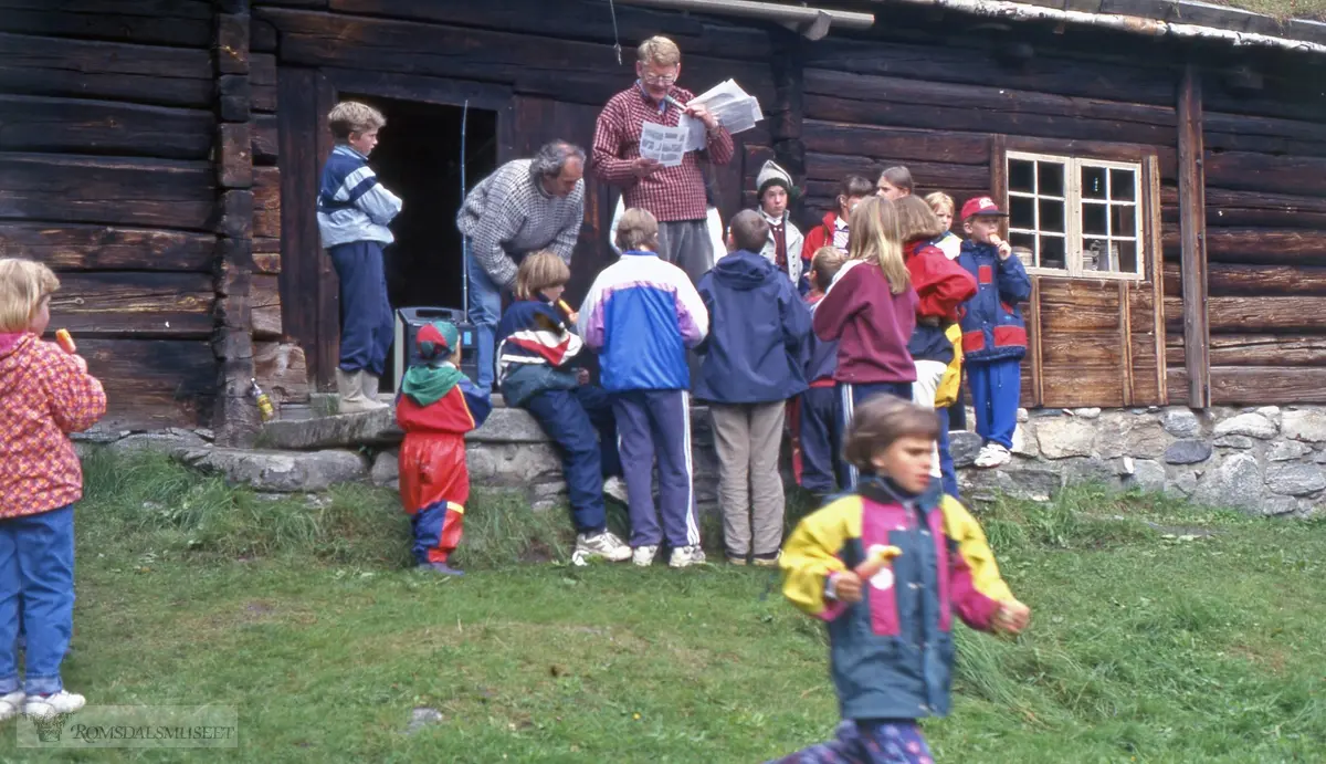 Olsok på Romsdalsmuseet i 1996. .Aktører fra Vistdal bondekvinnelag.