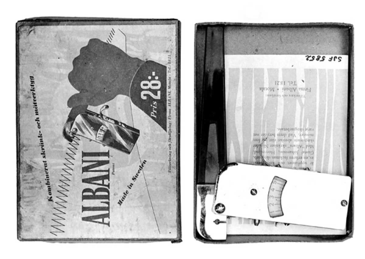 Viggtanga er av forniklet metall og svart plast, med handtak av rød plast. Klokkedelen er rektangulær og har et buet «vindu» over en skala med tall fra 1 til 5. En knast på fremre tverrende av klokkedelen aktiverer en viser som pendler over denne tallskalaen. Handtaket er hengslet til klokkedelen ved hjelp av en skrue i det fremre hjørnet øverst. På den bakre tverrenden av klokka er det ei bøyle som brukeren kunne gripe med tommelen mens han beveget handtaket med de øvrige fire fingrene. Viggtanga ligger i en brun pappeske. Det følger bruksanvisning med. På denne står bl. a. «"Albani" skrank och matverktyg är uppfunnet och konstruerat av en erfaren fackman skogsarb. Gustaf Johansson, Horrmund. Med "Albani" skranker ni Eder skogssvans absolut ratt på fem minuter. Vad detta betyder vet varje skogsarbetare.»