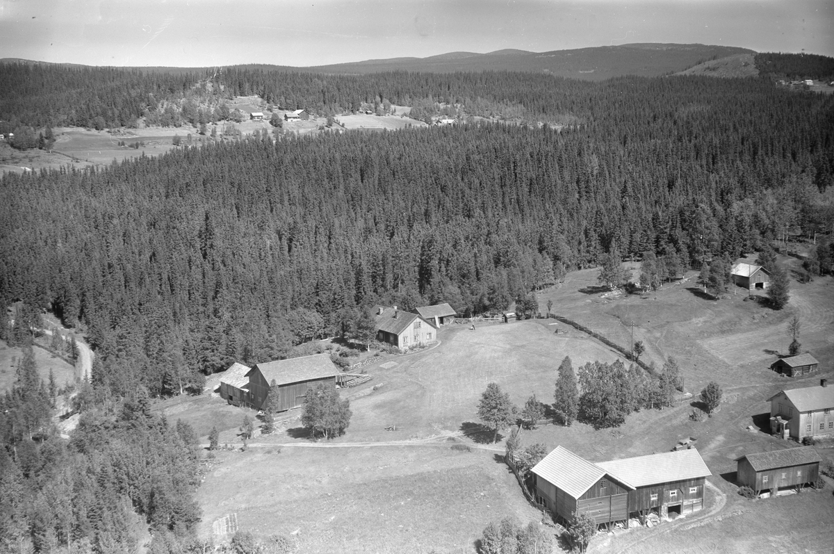 Flyfoto av Farberg øvre, Lismarka, Ringsaker.