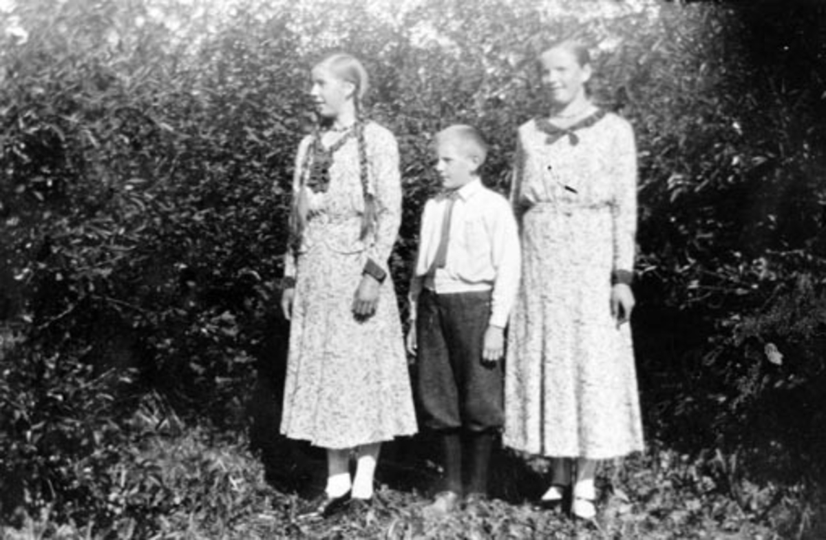 Tre barn på Berger, Stavsjø, Hedmark. Tora Aslaug f.1916, Kåre f.1923, Else Eline (1913-1997).