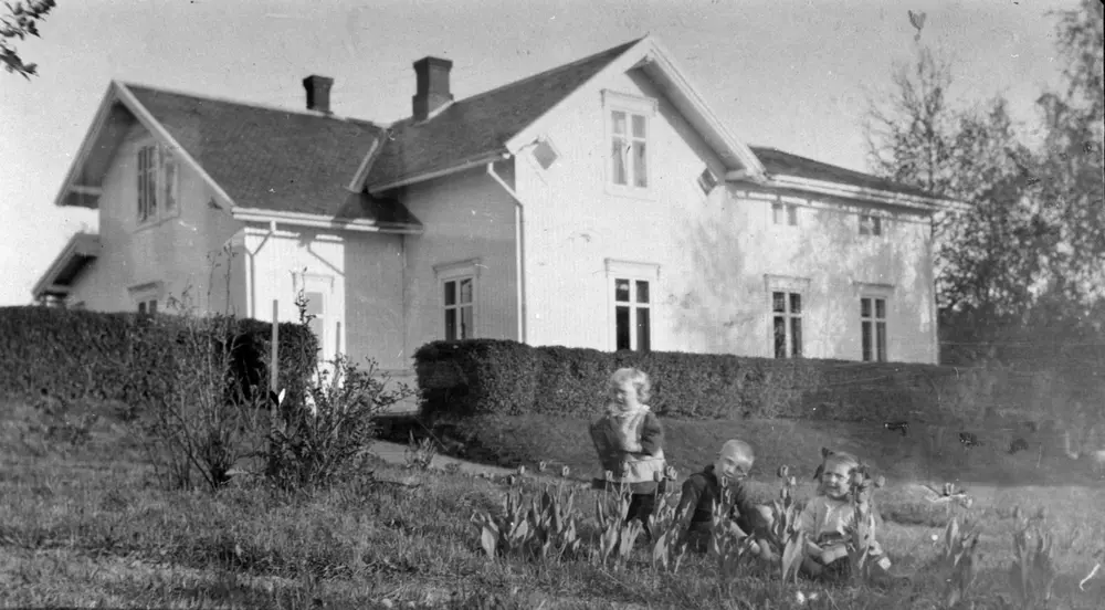 EKSTR: HASSELBAKKEN, HAGE, GR: 3 BARN FAMILIEN TORP, HASSELBAKKEN, KLEVFOS, ÅDALSBRUK, INDUSTRIMUSEUM.  Løten.