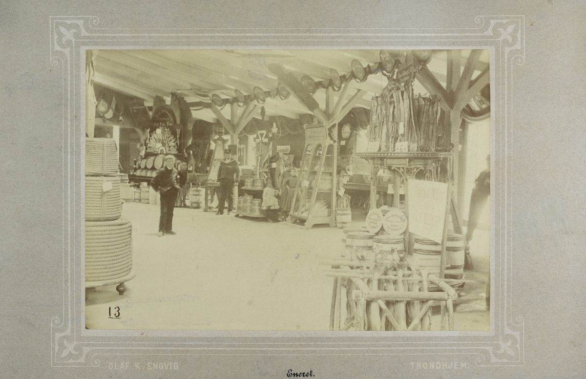 9 fotografier fra Fiskeriutstillingen i Trondhjem 1887.