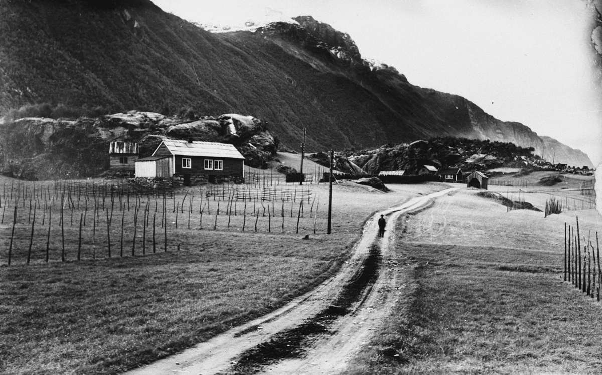 Gardshus og gardstun før industriutbygginga på Eitrheimsneset.