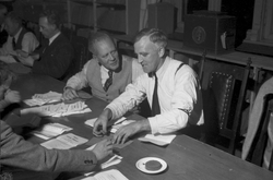 Stemmeopptelling i Rådhuset ved stortingsvalget i 1949